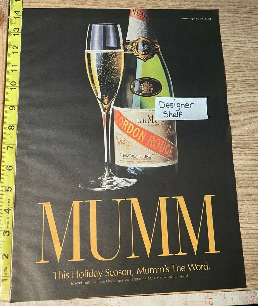 Mumm Cordon Rouge 1982 Alcohol Vintage PAPER Print Ad Advertisement