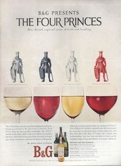 1962 B&G PRINT AD French Wine theme « The Four Princes » Knights