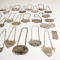 27x Sterling Silver Antique Scotch Decanter Label Hallmarked 5x Broken 266.2g