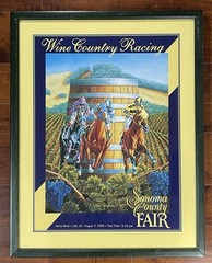 Vintage 2000 Sonoma County Fair “Wine Country Racing” Poster Horse Track Framed