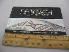 2000 De Loach OFS Zinfandel Wine Label Russian River Valley CA Southwestern Art