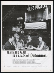 1961 Folies Pigalle Paris photo Dubonnet unusual vintage print ad