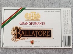 Vtg Ballatore Champagne Cellars Gran Spumante Wine Bottle Label Modesto CA