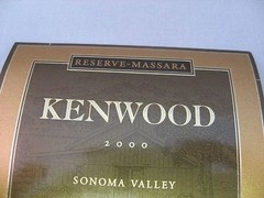 2000 Kenwood Reserve Massara Merlot Wine Label Sonoma Valley CA Collectible