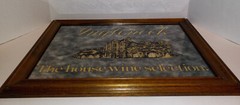 Vtg INGLENOOK Winery 1986 Wooden Framed Smoky Glass Mirror Bar Wall Sign 19X15”