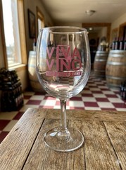 Set of 5 Viva Vino New Mexico Wine Festival 7&Prime; Glasses – Multi-Color Lettering
