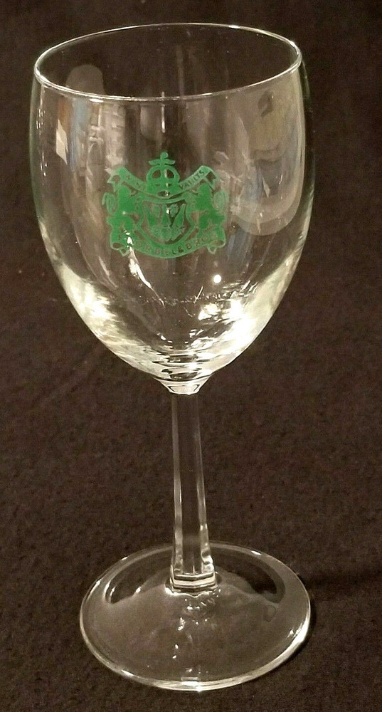 F. Korbel & Bros – Wine Vaults – Wine Glass – Green Artwork – 7&Prime; Tall
