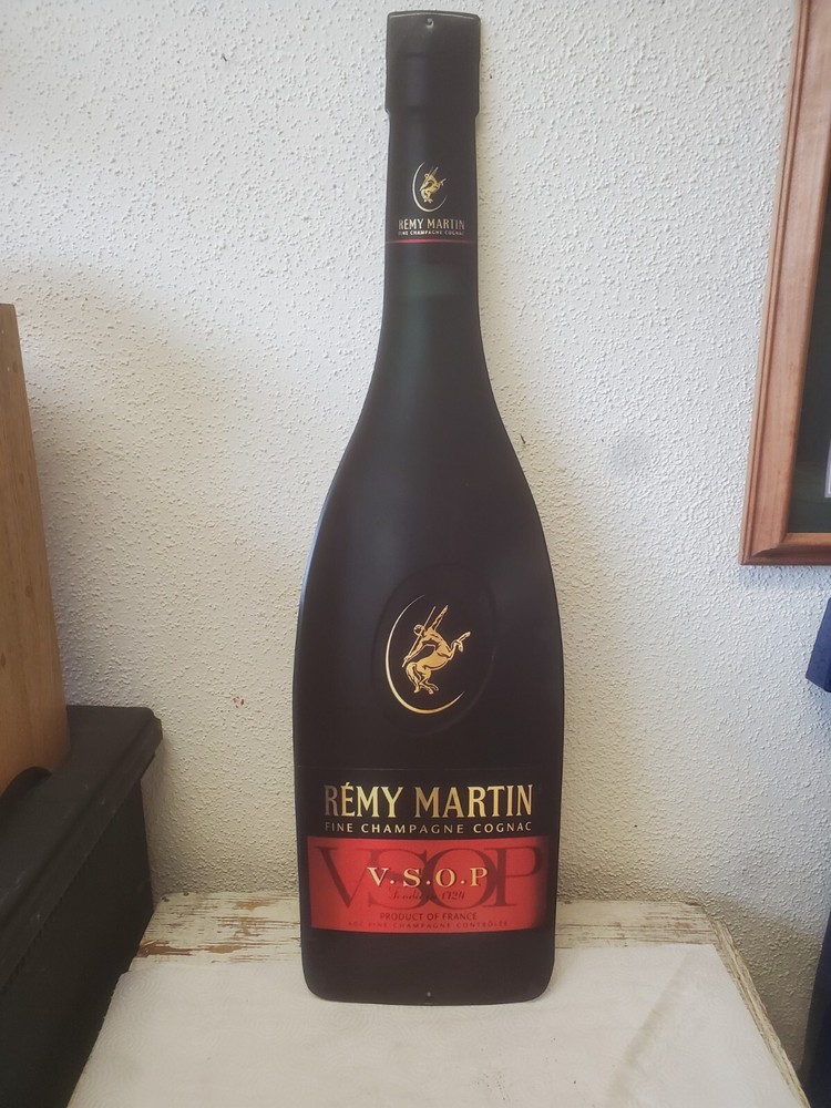36&Prime; Metal Sign Remy Martin Fine Champagne Cognac Bottle Shaped Bar Decor
