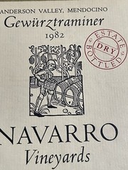 Old & Rare 1982 Navarro Wine Label Mendocino County Perfect Condition