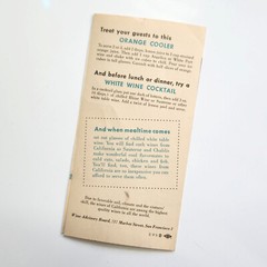 12 Cool Drinks made with Wine. California Wine Advisory Board Recipe Brochure.