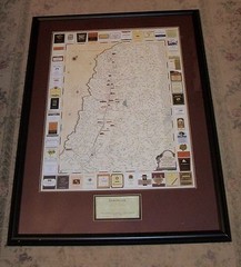 NAPA VALLEY CALIFORNIA CA FRAME MAP WINE WINERY VINEYARD TOUR PRINT ART BERINGER