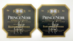 Lot of 2 Vintage Wine Label 1979 Prince Noir Barton & Guestier France CC936