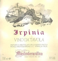 Mastroberardino Winery Irpinia Vino da Tavola Italy 1970s 1980s Vtg Wine Label