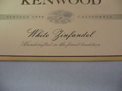 Vintage 1998 Kenwood White Zinfandel Wine Label California Collectible