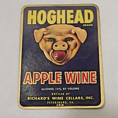 Lot of 9 Vtg UnUsed NOS HogHead Wine Label Richards Cellars, Petersburg, VA