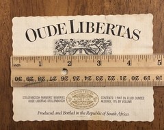 Oude Libertas Late Harvest White Wine Label Republic Of South Africa
