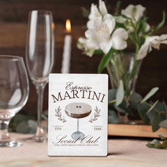 Martini Cocktail Bar Sign, Espresso Martini Gifts Wooden Stand Sign 5&Prime;X7&Prime;, Cockt