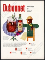 1954 Paul Rand art Dubonnet wine Party Punch recipe vintage print ad