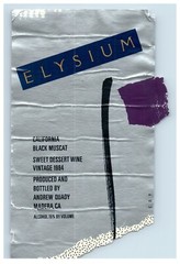 Vintage Elysium California Black Muscat Paper Wine Label Original S83E