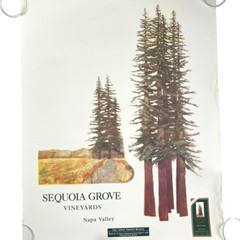 Sequoia Grove Vineyards Cabernet Vtg Poster 19×25 Napa Valley Watercolor Redwood