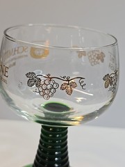 Schmitt Sohne Green Footed Stem Wine Glass W Germany
