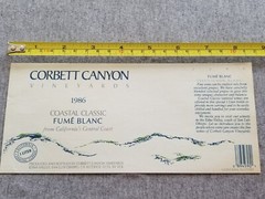 2 Vtg Corbett Canyon Vineyards Wine Bottle Labels Fume Blanc White Zinfandel CA