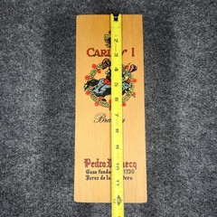 Vintage Carlos I Pedro Domecq Brandy Wooden Box Hinged Bottle Case Bar Decor Spa