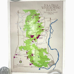 Eola Hills Wine Growing Region Vtg Map Poster Willamette Valley Oregon Mirassou