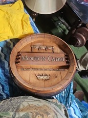Mouton-Cadet Wine Barrel Wall Plaque Baron Philippe de Rothschild 3D Wood Decor