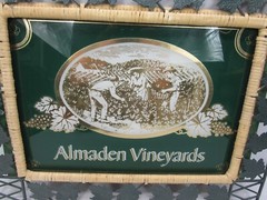 Green Almaden Vineyards Winery Wine Bar Sign 20&Prime; x 16&Prime; Vintage Framed