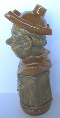 VINTAGE FRIAR BROWN BUST 1761 ON WINE BARREL CASK DECANTER MADE IN ITALY