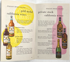 1950s ITALIAN SWISS COLONY WINES vintage wine guide and recipes ASTI, CALIFORNIA