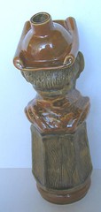 VINTAGE FRIAR BROWN BUST 1761 ON WINE BARREL CASK DECANTER MADE IN ITALY