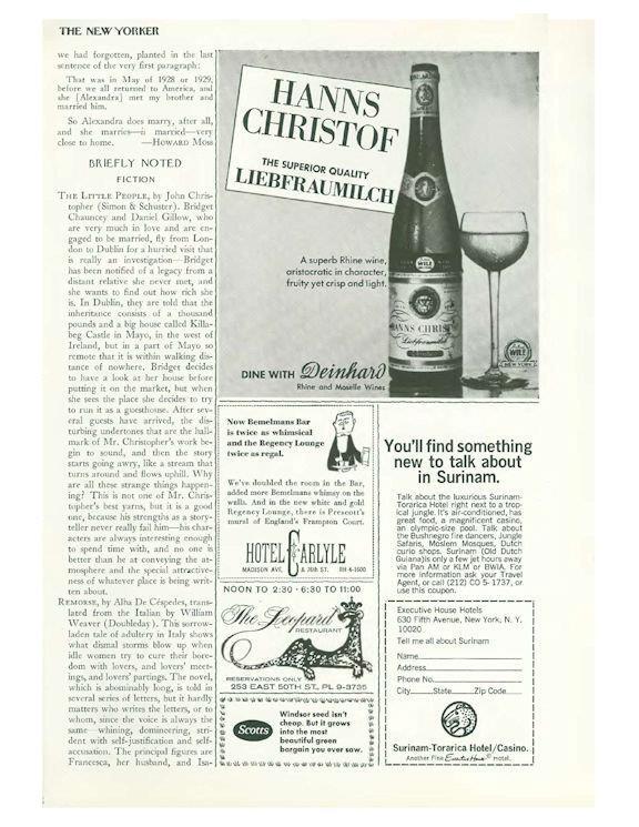 1967 Hanns Christof Liebfraumilch PRINT AD Deinharo Rhine Wine