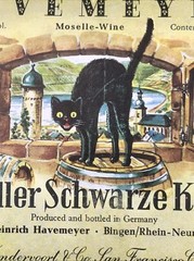 2 Diff 1963 Havemeyer Zeller Schwarze Katz Moselle Wine Label Black Cat Germany