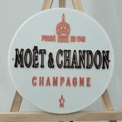 3D Printed Moet & Chandon Champagne RGB LED Sign With Remote Control Bar