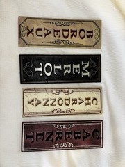 Set of 4 Decorative Wine Wall Signs Bordeaux Merlot Chardonnay Cabernet Beige