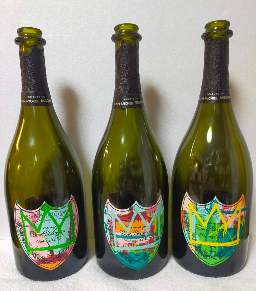 (empty) Dom Perignon 2015 Jean Michael basquiat Edition Limited Brut 3 Bottles