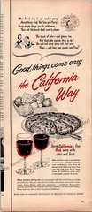 California Wines Print Ad 1952 Vintage Ephemera Wall Art Decor Port Chablis