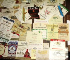 Lot 83 Assorted Vintage Wine Bottle Labels, Early 1960&rsquo;s, Early 70&rsquo;s Most France