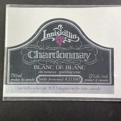 Vintage 1983 Inniskillin Chardonnay UNUSED Paper Label Niagara-On-The-Lake Q2183