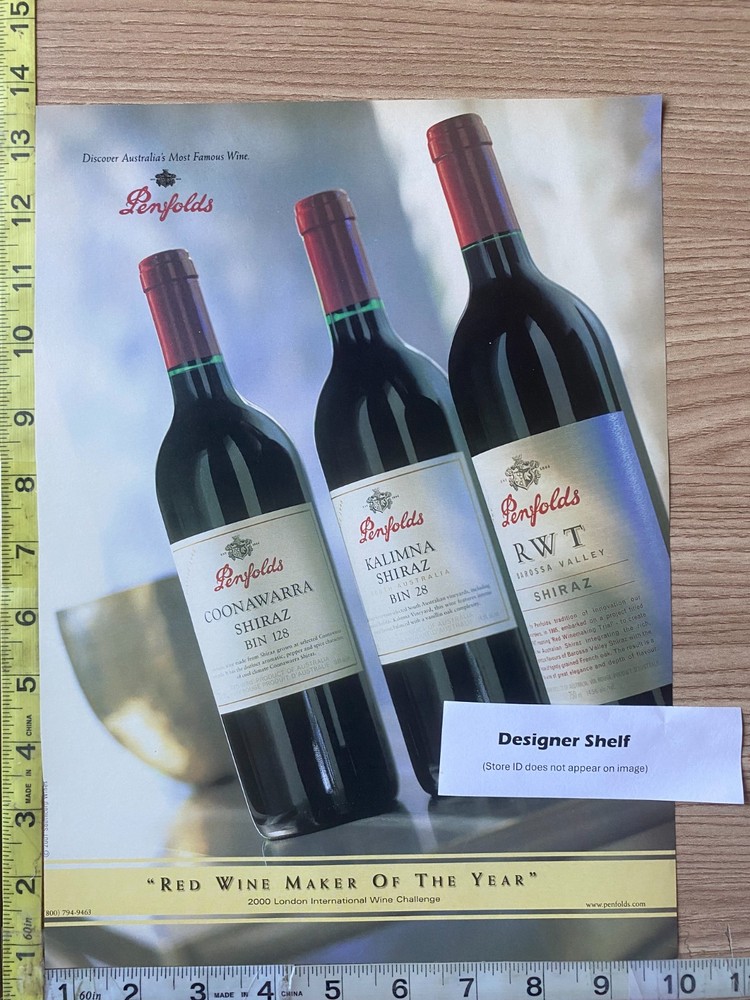 Penfolds 3 Wine Scene Red Wine Of Year 2000 Magazine Print Advertisement