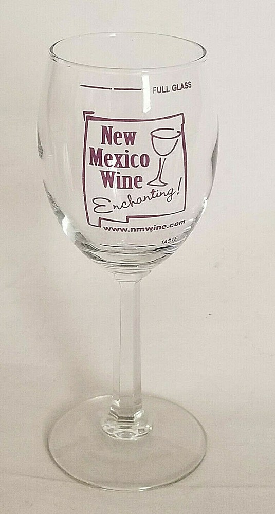 New Mexico Wine Enchanting! Wine Glass – Purple Artwork 6-3/4&Prime; Tall – RARE