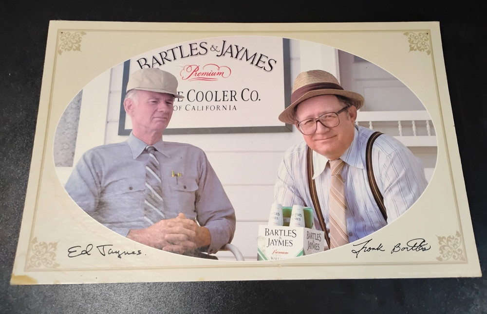1980&rsquo;s Bartles & Jaymes Wine Cooler Advertising Cardboard Sign