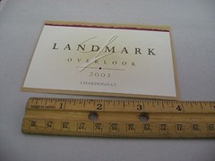 Vintage 2003 Landmark Overlook Chardonnay Wine Bottle Label Collectible