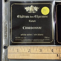 Vintage Chateau Des Charmes Chardonnay White Wine Niagara UNUSED Paper Label Q34