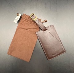 Ruinart Champagne Brown Leather Luggage Tag & Giftbag – Luxury – New