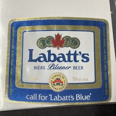 Vintage 1980s Labatt Blue (No French) UNUSED Foil Label London Ontario Q2015