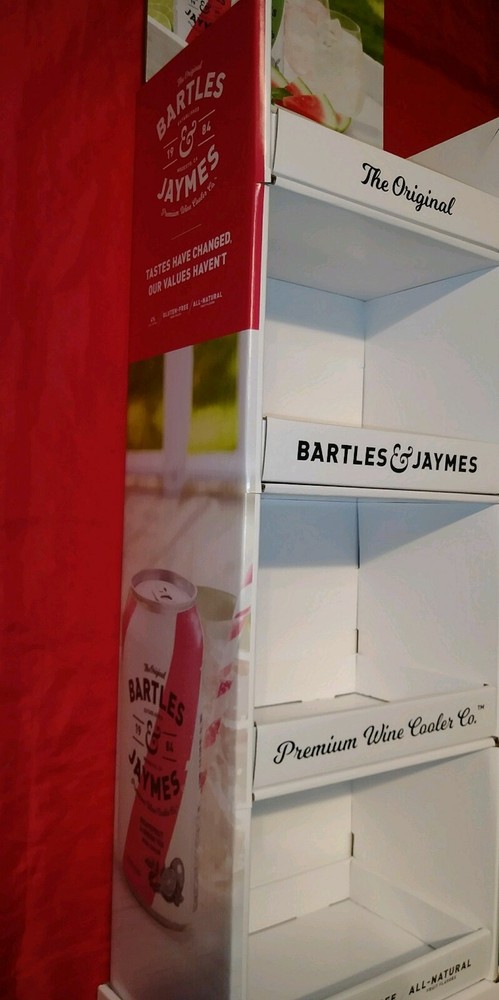 Bartles & Jaymes Wine Cooler TALL LIQUOR STORE DISPLAY SHELF NEW IN BOX NICE !