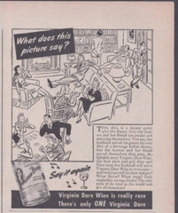 1944 Print Ad Virginia Dare Wine What does this picture say? Illustration